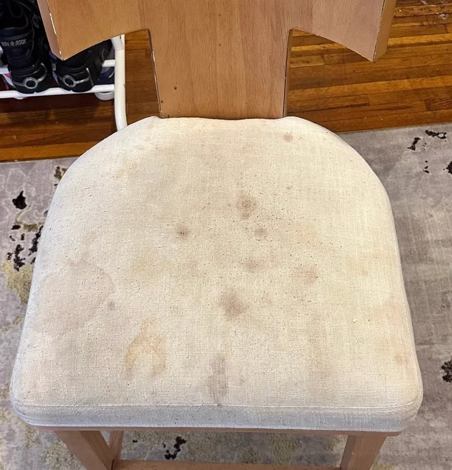 Before dining chair cleaning