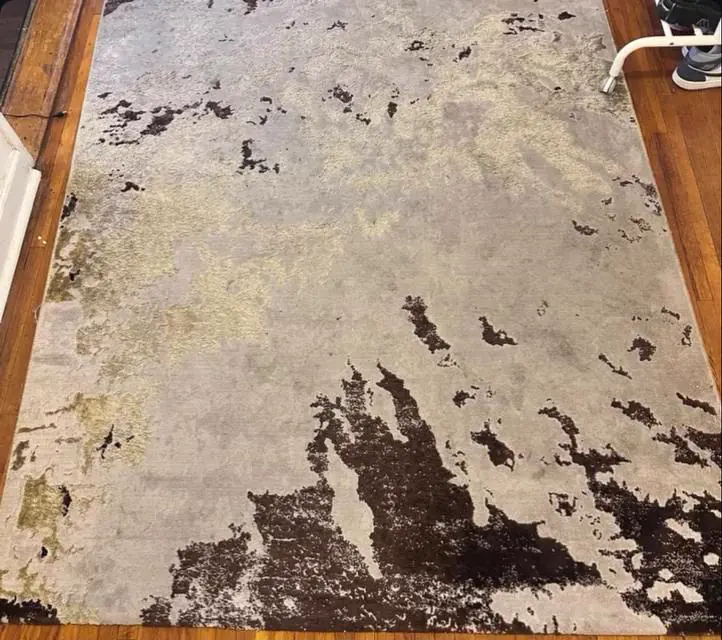 Before cleaning: abstract area rug